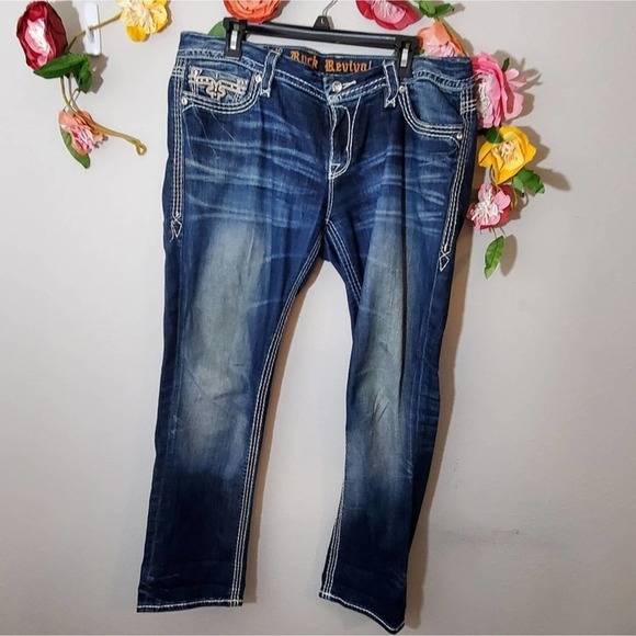 Rock Revival Avery studded straight jeans size 31 - Picture 2 of 10